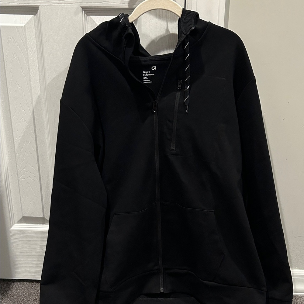 GapFit Performance Black Full-Zip Hoodie